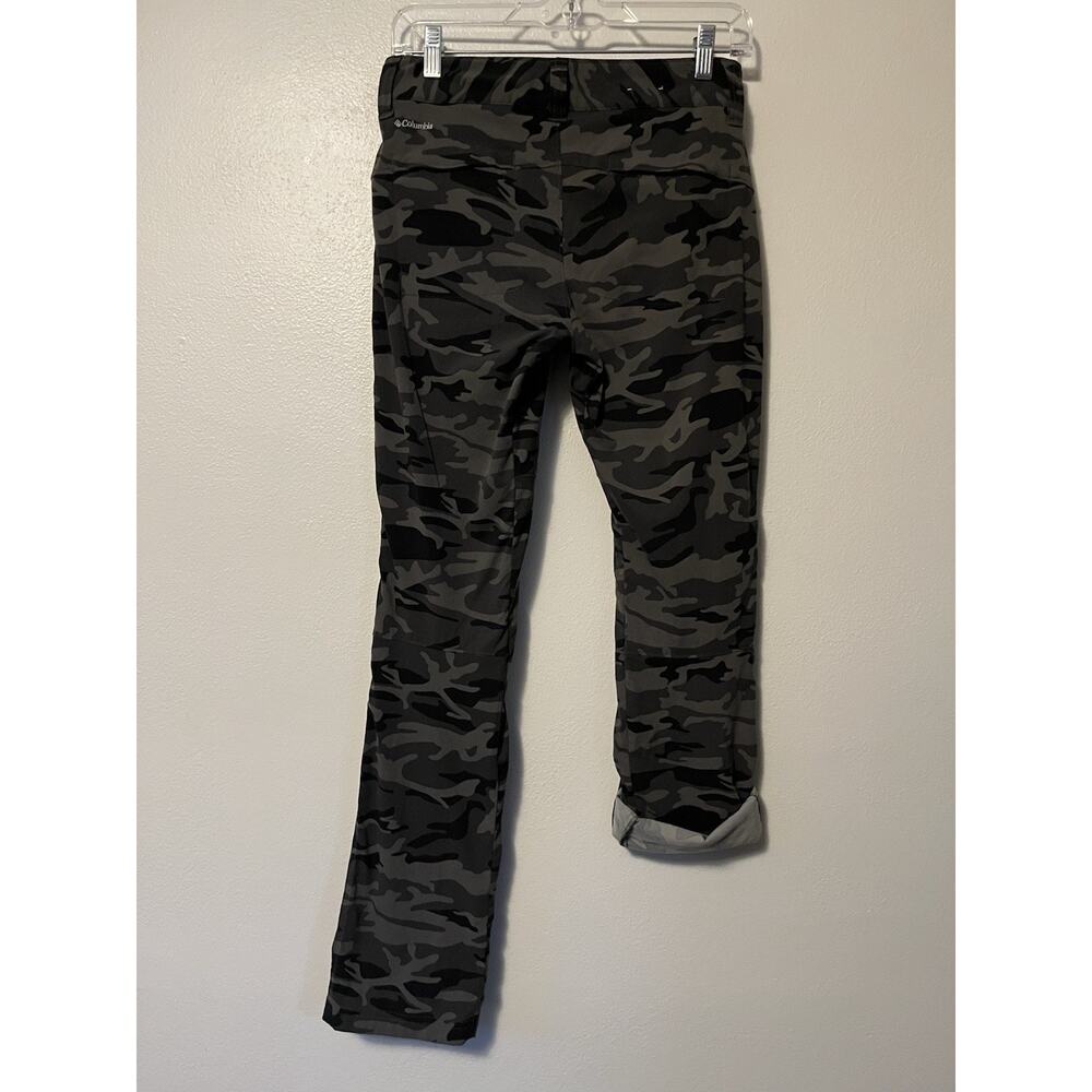 Columbia Camo Pants Womens 4 Green Hiking Utility Trail Omni-Shield Roll Tab Hem - Picture 5 of 14
